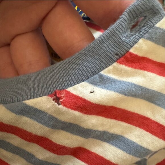 Polo Ralph Lauren Youth Girls Striped Cotton Jersey Romper Size Large *FLAWED* - Picture 6 of 7